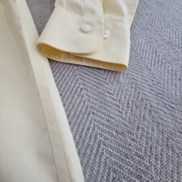 Roberto Villini Button-Up Shirt Men's 16 32-33 Yellow Long Sleeve Non-Iron - Picture 9 of 15